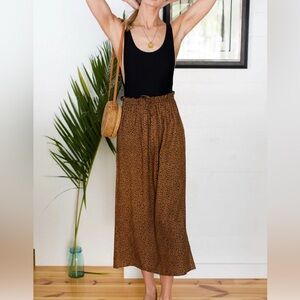 Emerson Fry India Drawstring Wrap MIDI Skirt Cheetah Brown Small